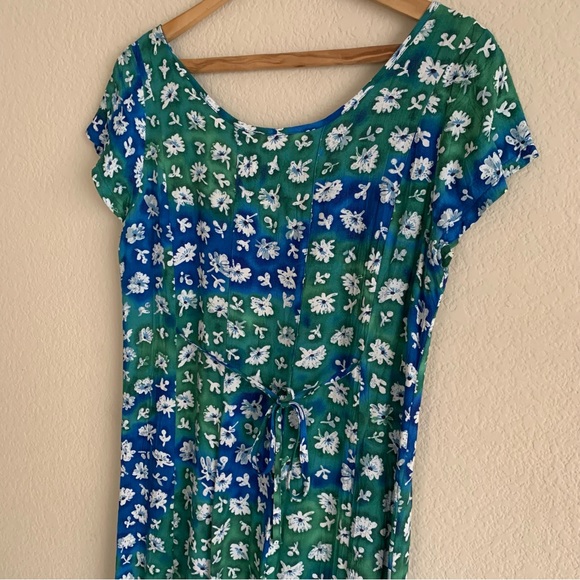 Jams World Vintage W348 Floral Maxi Dress Size Small Short Sleeve Boat Neck - Picture 3 of 12